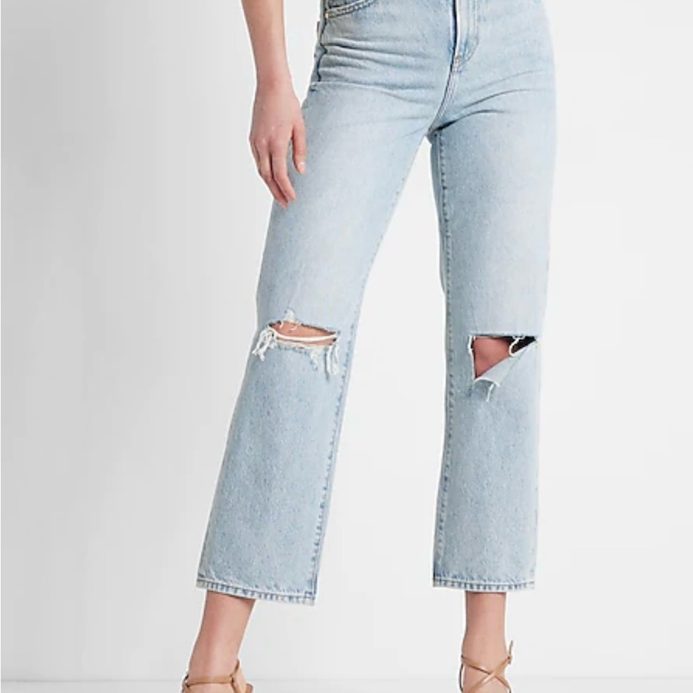 EXPRESS Straight Ankle High Waisted Jeans